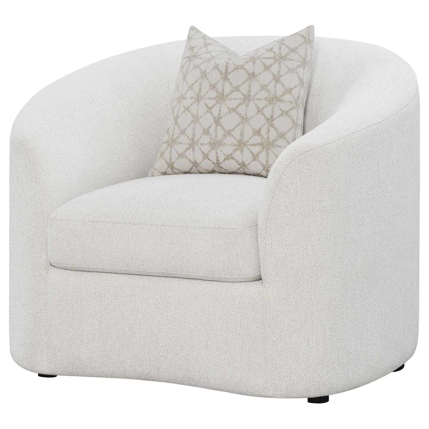 Sillón Rainn Boucle tapizado con brazos inclinados, color Latte