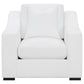 Sillón tapizado con brazos inclinados Ashlyn, color blanco
