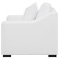 Sillón tapizado con brazos inclinados Ashlyn, color blanco