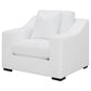 Sillón tapizado con brazos inclinados Ashlyn, color blanco