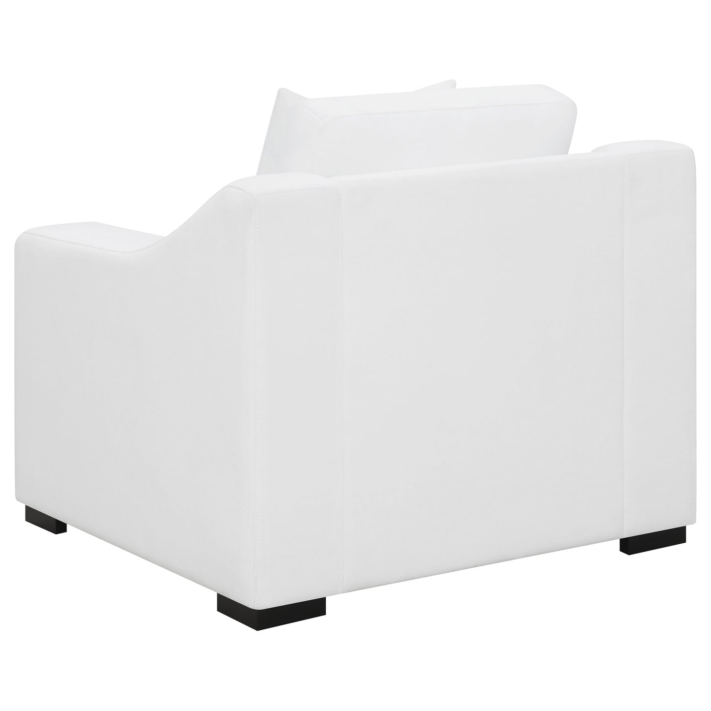 Sillón tapizado con brazos inclinados Ashlyn, color blanco