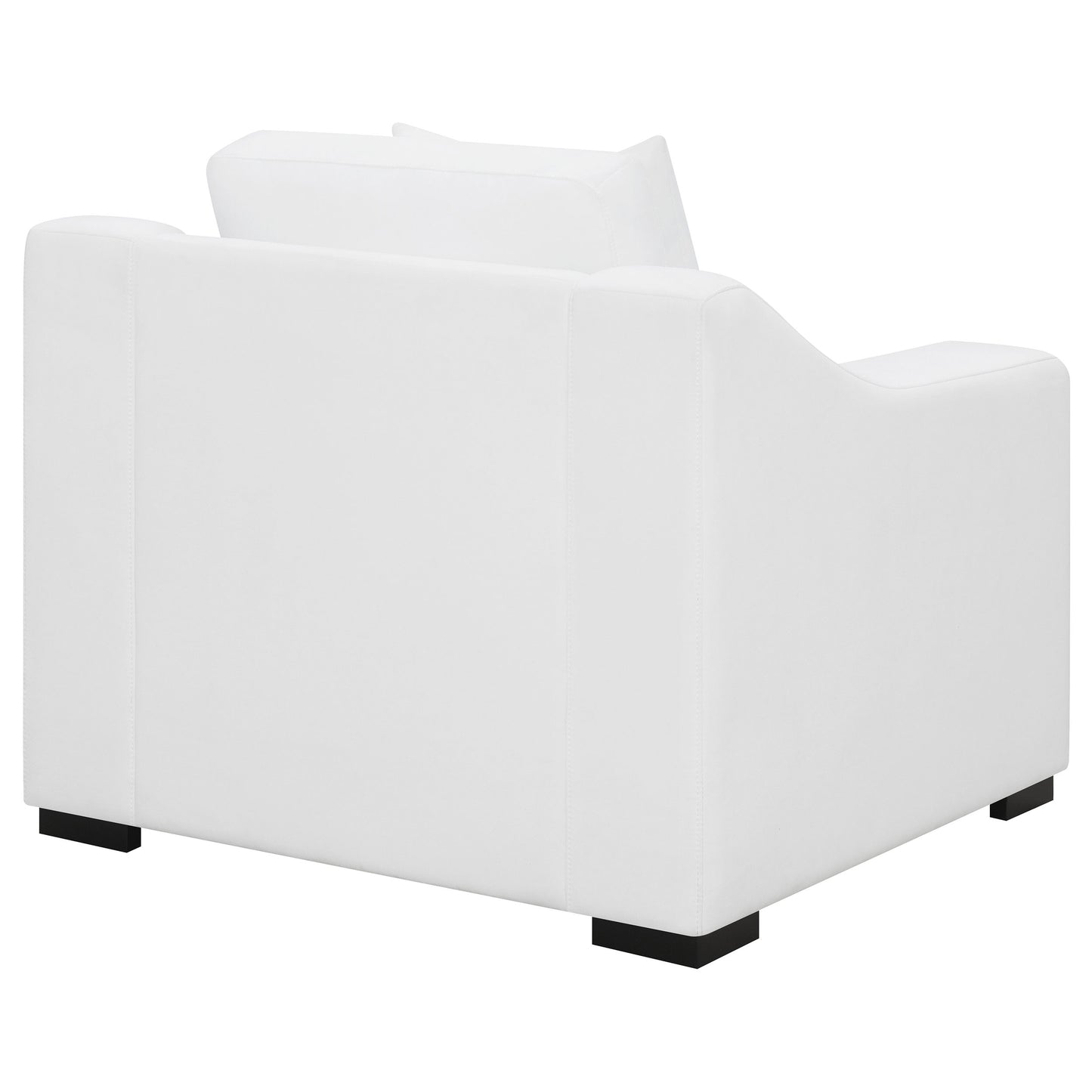 Sillón tapizado con brazos inclinados Ashlyn, color blanco