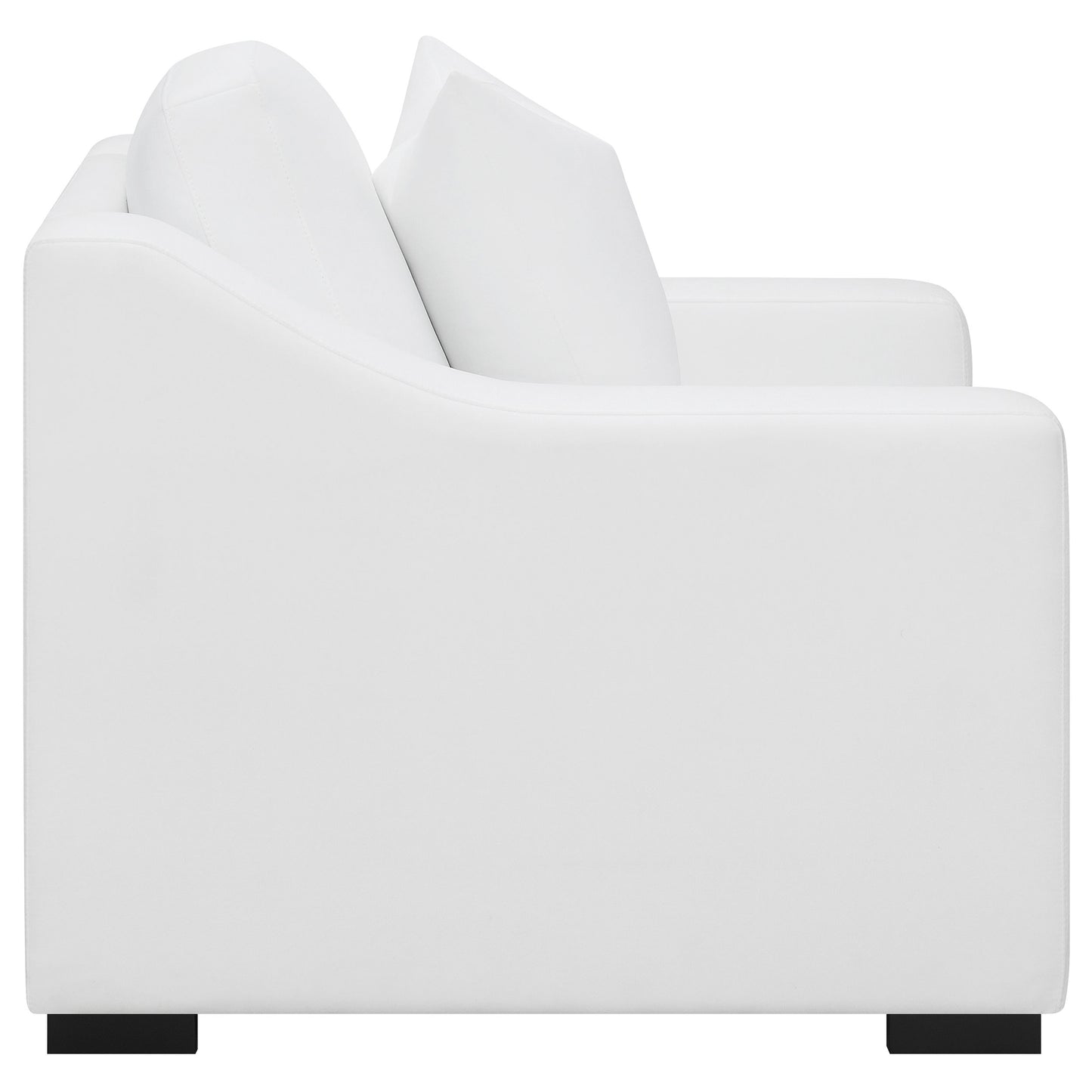 Sillón tapizado con brazos inclinados Ashlyn, color blanco