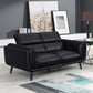 Shania Track Arms Loveseat with Tapered Legs Black