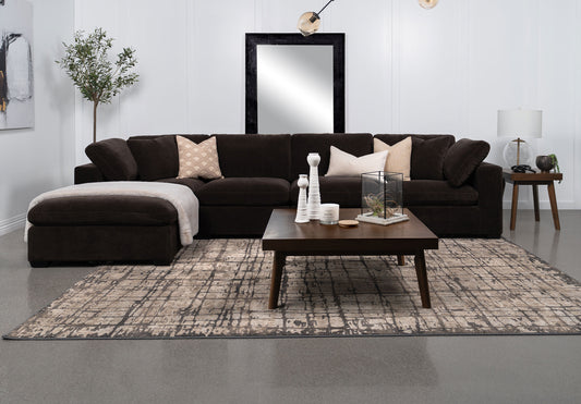 Lakeview 6-piece Upholstered Modular Sectional Chocolate