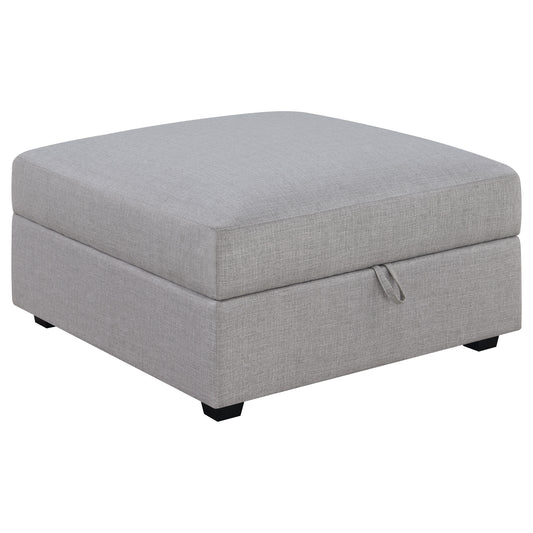 Cambria Upholstered Square Storage Ottoman Grey