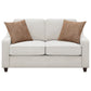 Loveseat tapizado con brazos inclinados Christine en beige