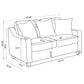 Loveseat tapizado con brazos inclinados Christine en beige