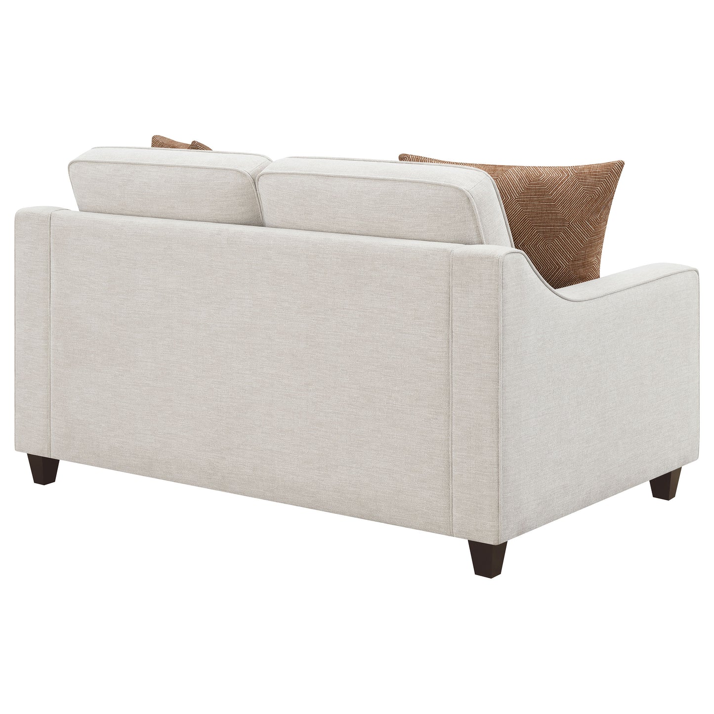 Loveseat tapizado con brazos inclinados Christine en beige