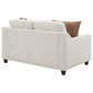 Loveseat tapizado con brazos inclinados Christine en beige