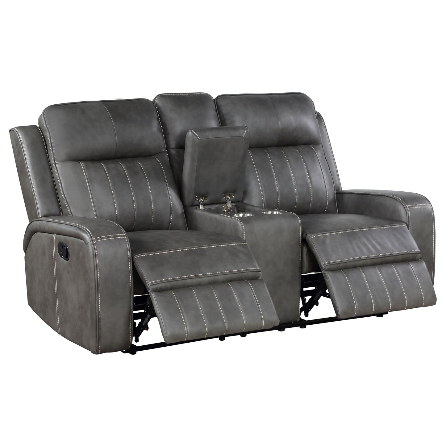 Conjunto de sofá reclinable tapizado de 3 piezas Raelynn gris