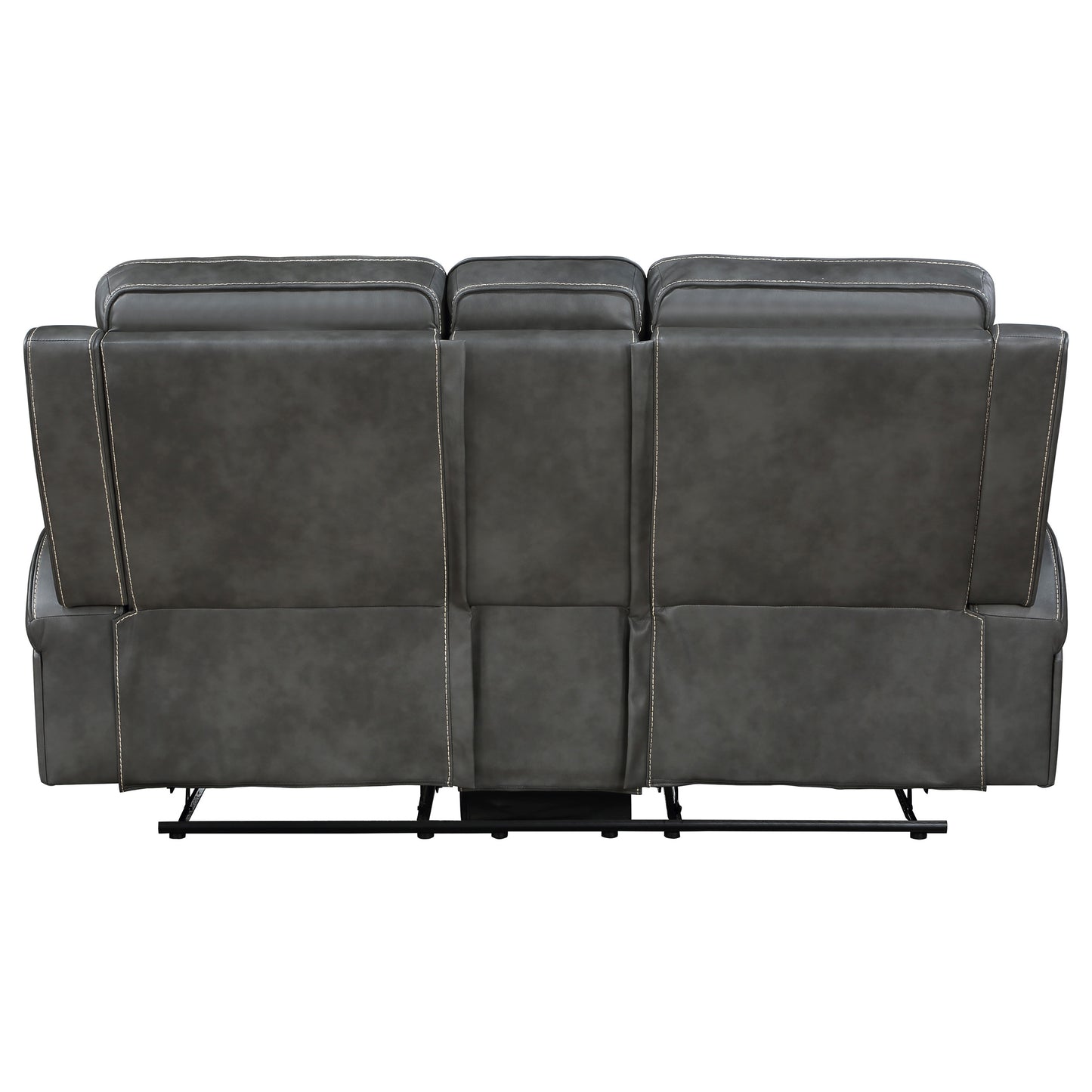 Loveseat tapizado con brazo articulado y movimiento Raelynn, color gris