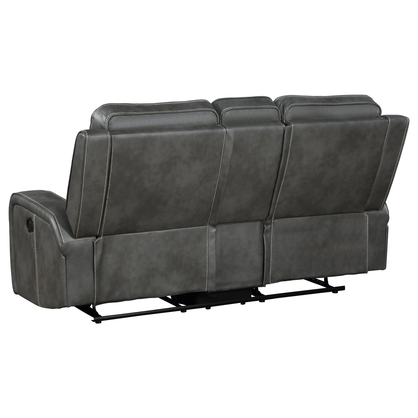 Loveseat tapizado con brazo articulado y movimiento Raelynn, color gris