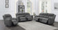 Bahrain Upholstered Power Loveseat with Console Charcoal