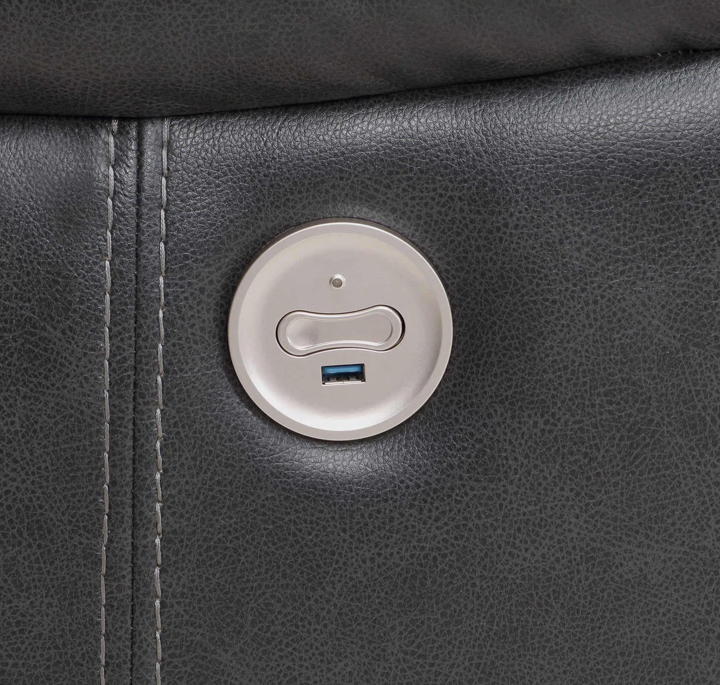 Sofá seccional reclinable eléctrico tapizado Sycamore gris