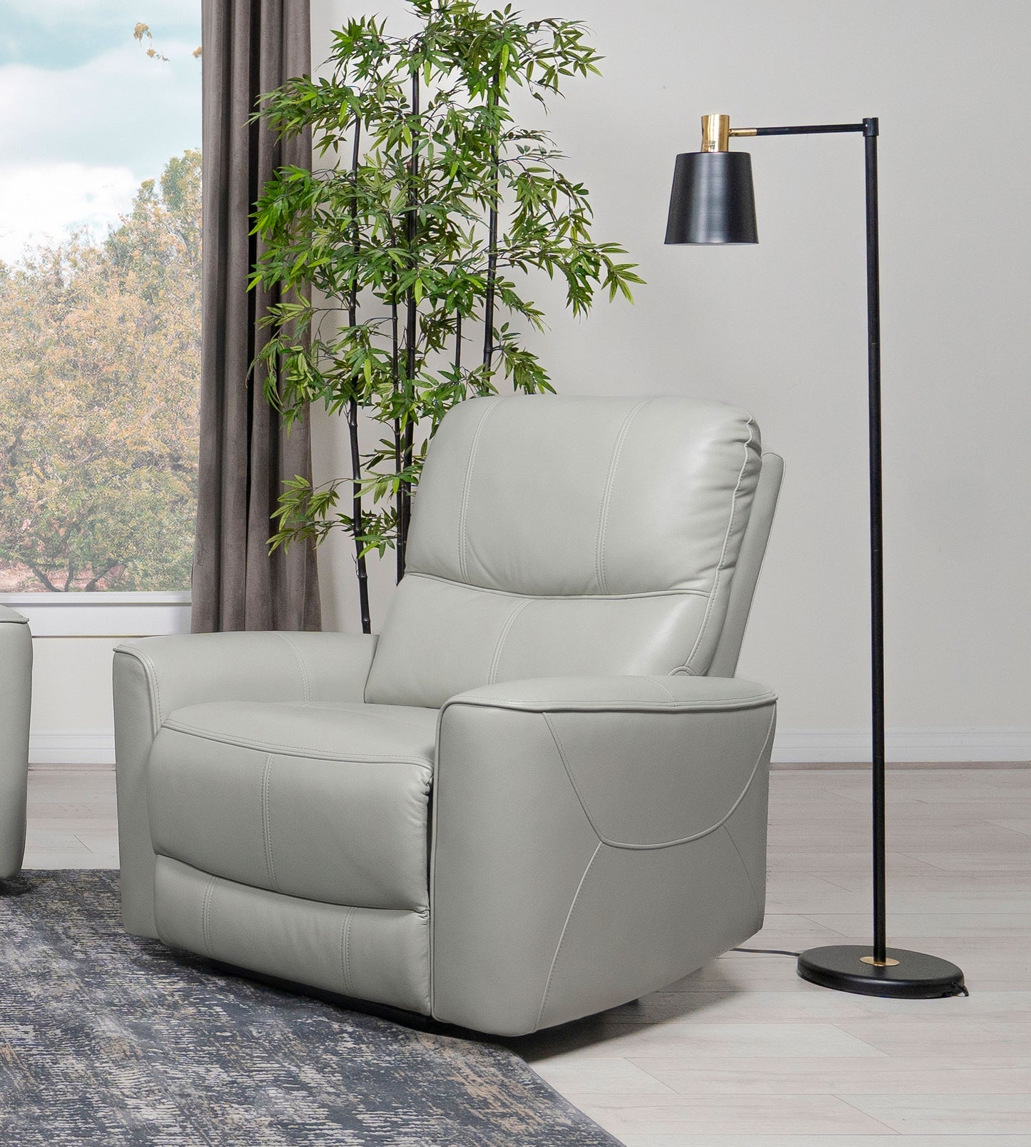 Sillón reclinable eléctrico tapizado Greenfield gris paloma