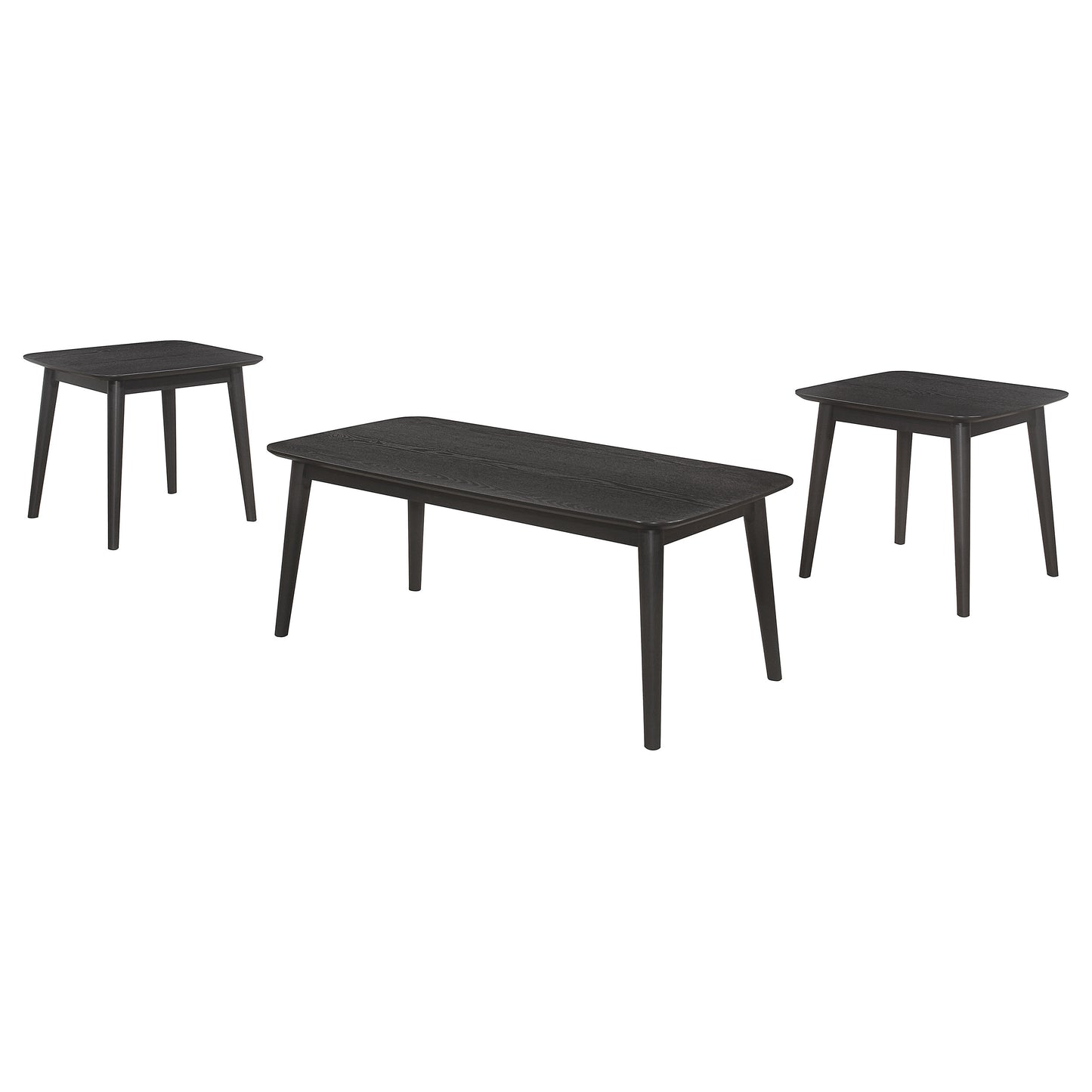 Juego de mesa de centro rectangular Radley de 3 piezas, color negro