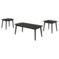 Juego de mesa de centro rectangular Radley de 3 piezas, color negro