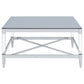 Lindley Square Tempered Mirror Acrylic Coffee Table Chrome