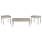 Juego de mesa de centro Stacie de 3 piezas en pino envejecido y blanco