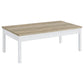 Juego de mesa de centro Stacie de 3 piezas en pino envejecido y blanco
