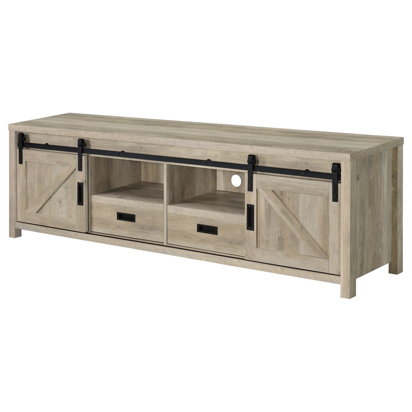 Madra 2-door Engineered Wood 79-inch TV Stand Distressed Pine
