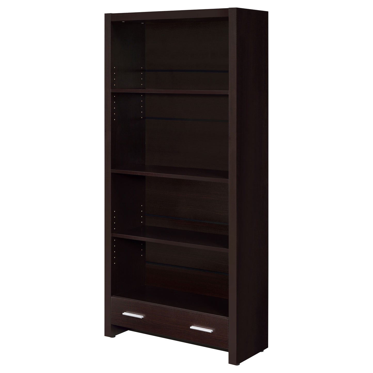 Librería Skylar de 71 pulgadas con 5 estantes y cajón color capuchino