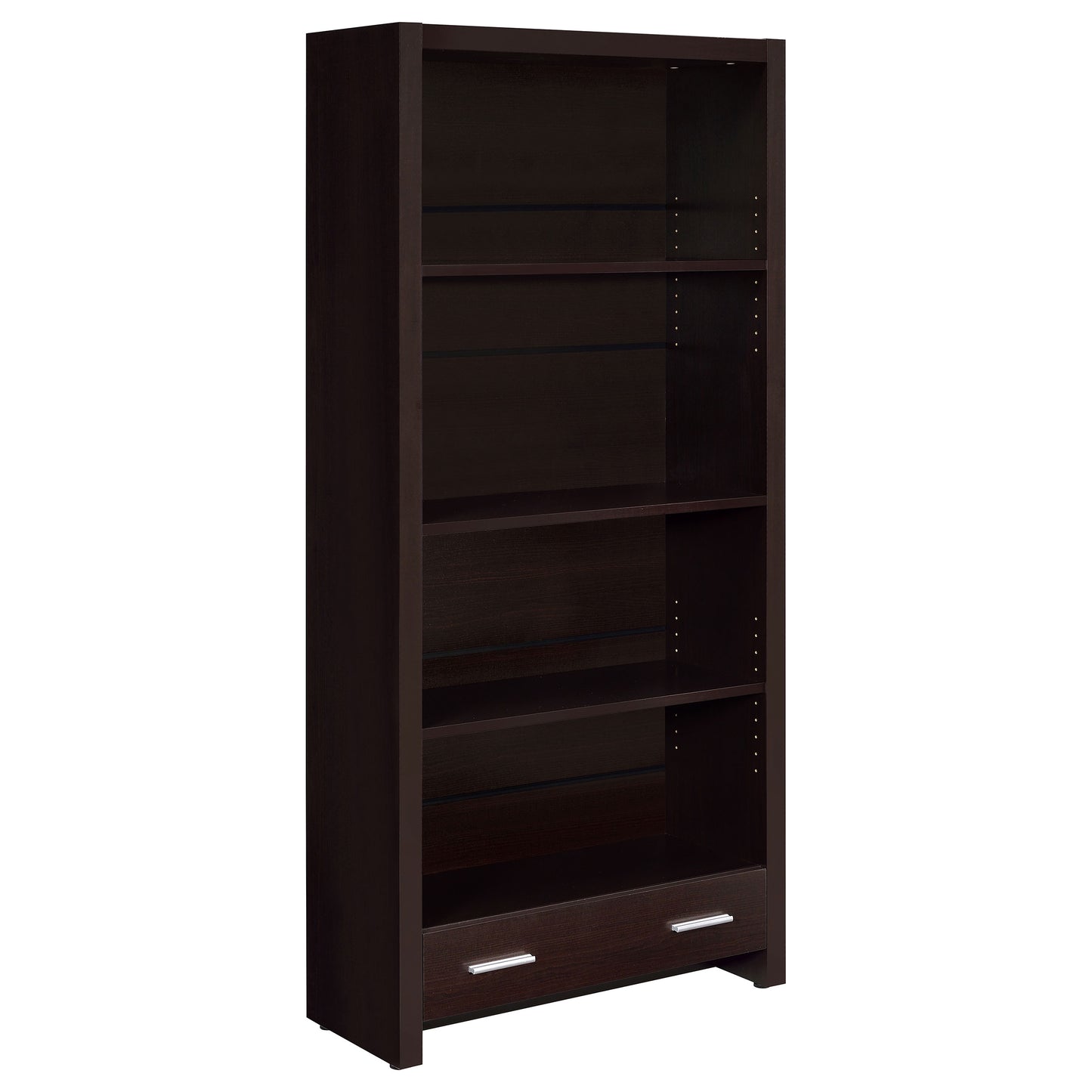 Librería Skylar de 71 pulgadas con 5 estantes y cajón color capuchino