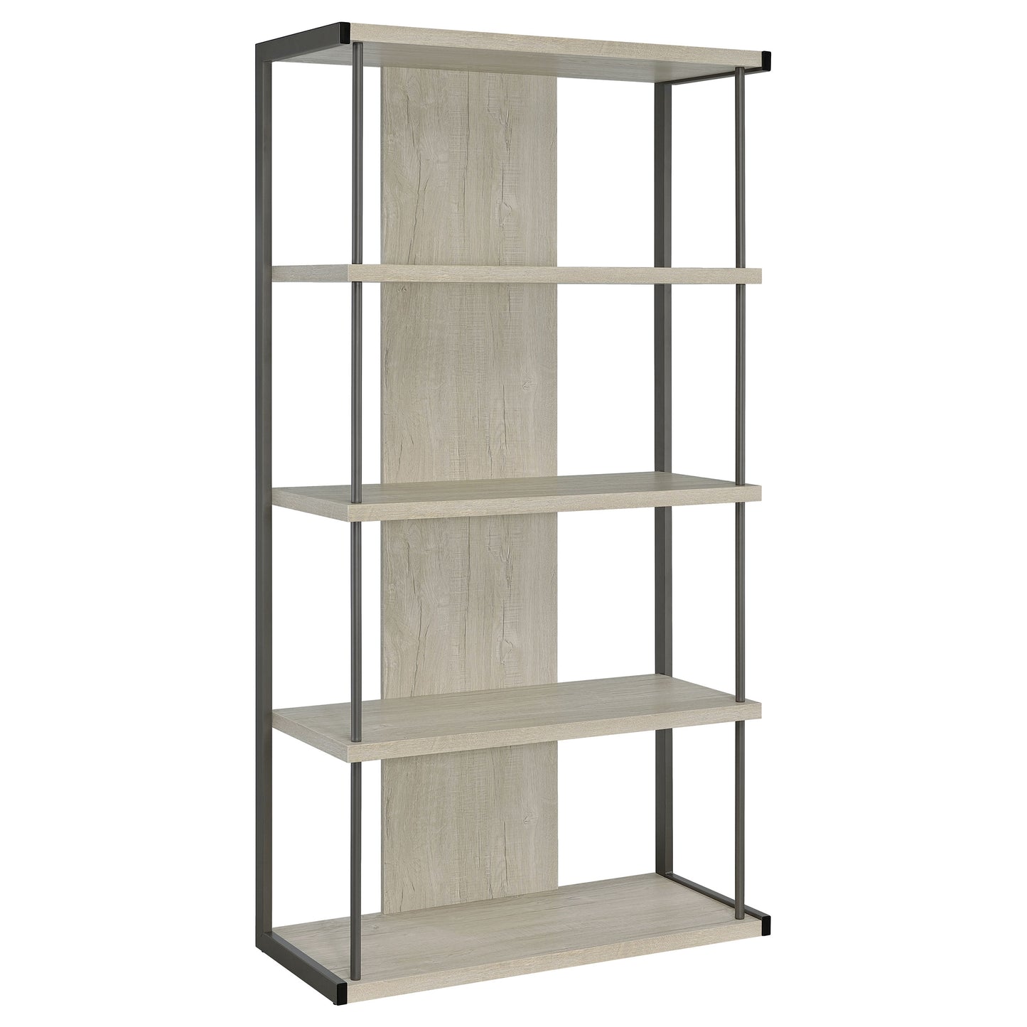 Loomis 4-shelf Bookcase Whitewashed Grey