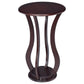 Soporte para plantas con tapa redonda de madera Elton, color cerezo