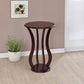 Soporte para plantas con tapa redonda de madera Elton, color cerezo