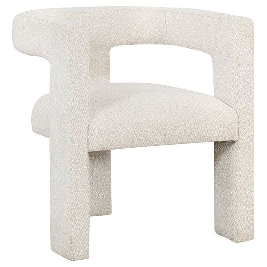 Silla auxiliar Petra Boucle tapizada con acento blanco