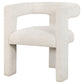 Silla auxiliar Petra Boucle tapizada con acento blanco