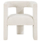 Silla auxiliar Petra Boucle tapizada con acento blanco