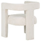 Silla auxiliar Petra Boucle tapizada con acento blanco