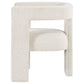 Silla auxiliar Petra Boucle tapizada con acento blanco