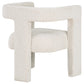 Silla auxiliar Petra Boucle tapizada con acento blanco