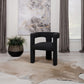 Silla auxiliar Petra Boucle tapizada con acento negro