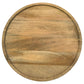 Mesa auxiliar redonda Ixia de madera maciza de mango, color natural