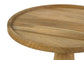 Mesa auxiliar redonda Ixia de madera maciza de mango, color natural