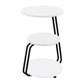 Mesa auxiliar redonda de 3 niveles Hilly en blanco y negro