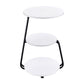 Mesa auxiliar redonda de 3 niveles Hilly en blanco y negro