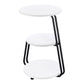 Mesa auxiliar redonda de 3 niveles Hilly en blanco y negro