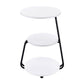 Mesa auxiliar redonda de 3 niveles Hilly en blanco y negro