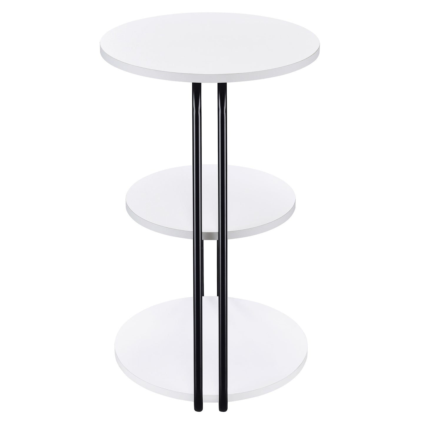 Mesa auxiliar redonda de 3 niveles Hilly en blanco y negro