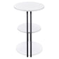 Mesa auxiliar redonda de 3 niveles Hilly en blanco y negro