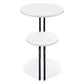 Mesa auxiliar redonda de 3 niveles Hilly en blanco y negro