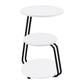 Mesa auxiliar redonda de 3 niveles Hilly en blanco y negro