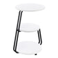 Mesa auxiliar redonda de 3 niveles Hilly en blanco y negro