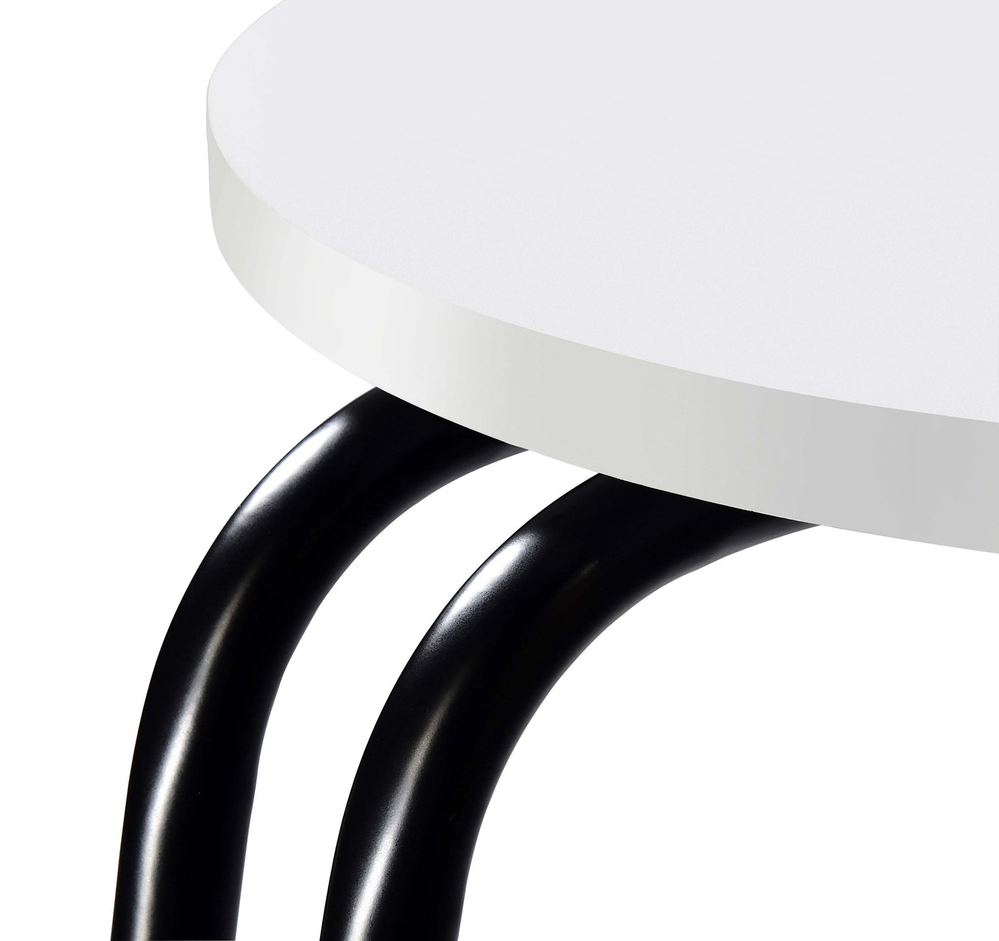 Mesa auxiliar redonda de 3 niveles Hilly en blanco y negro